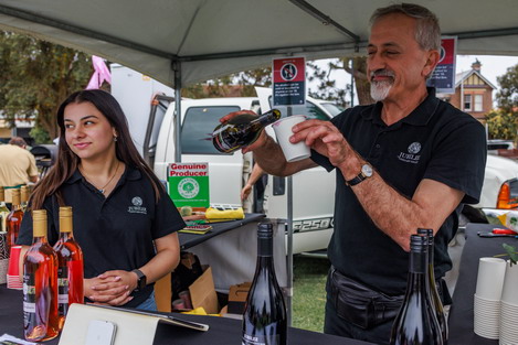 Man pouring wine