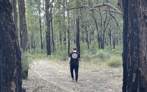 Person walking in reserve